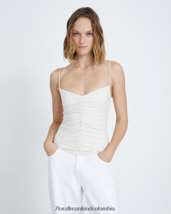 vestir 7 for All Mankind camisola fruncida en blanco JBNRD355