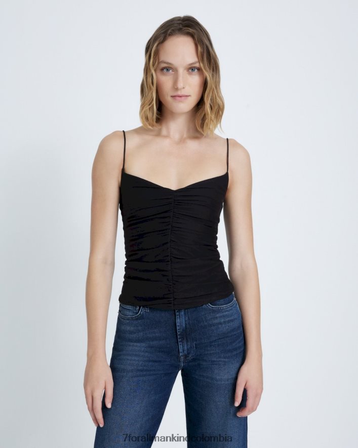 vestir 7 for All Mankind camisola fruncida en negro JBNRD380